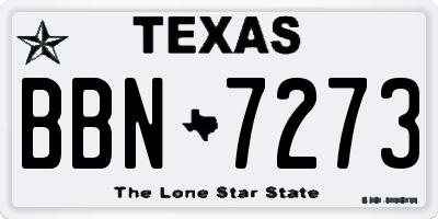 TX license plate BBN7273