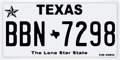 TX license plate BBN7298