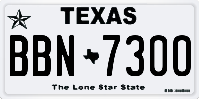 TX license plate BBN7300