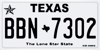 TX license plate BBN7302