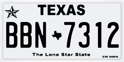 TX license plate BBN7312
