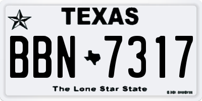 TX license plate BBN7317