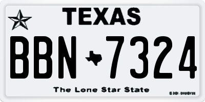 TX license plate BBN7324