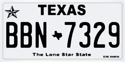 TX license plate BBN7329