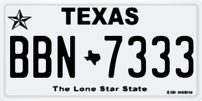 TX license plate BBN7333
