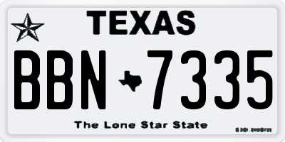 TX license plate BBN7335
