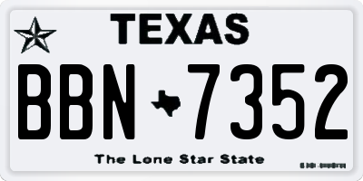 TX license plate BBN7352