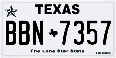 TX license plate BBN7357