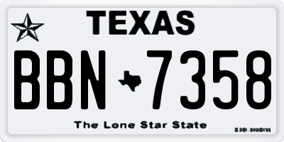 TX license plate BBN7358