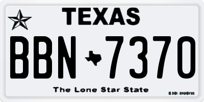 TX license plate BBN7370