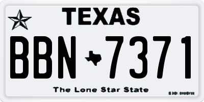 TX license plate BBN7371