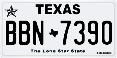 TX license plate BBN7390