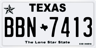 TX license plate BBN7413