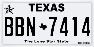 TX license plate BBN7414