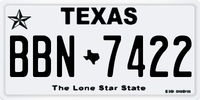 TX license plate BBN7422
