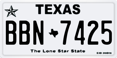 TX license plate BBN7425