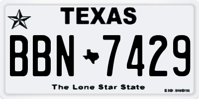 TX license plate BBN7429