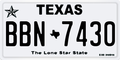 TX license plate BBN7430