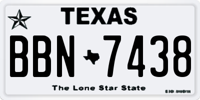 TX license plate BBN7438