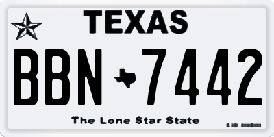 TX license plate BBN7442