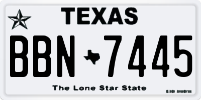 TX license plate BBN7445