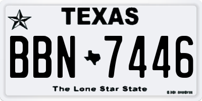 TX license plate BBN7446