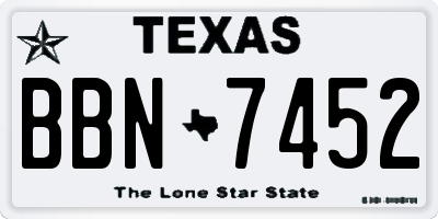 TX license plate BBN7452