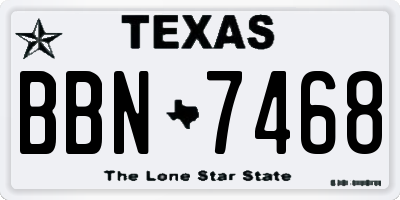 TX license plate BBN7468