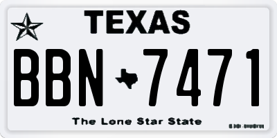 TX license plate BBN7471