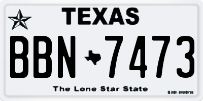 TX license plate BBN7473