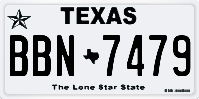 TX license plate BBN7479