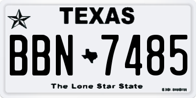 TX license plate BBN7485