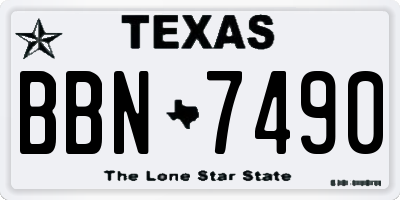 TX license plate BBN7490