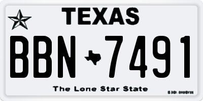 TX license plate BBN7491
