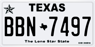 TX license plate BBN7497