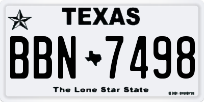 TX license plate BBN7498