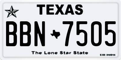 TX license plate BBN7505