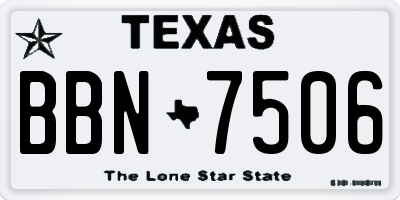 TX license plate BBN7506