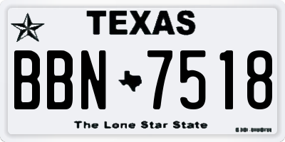 TX license plate BBN7518