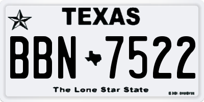 TX license plate BBN7522