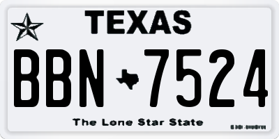 TX license plate BBN7524