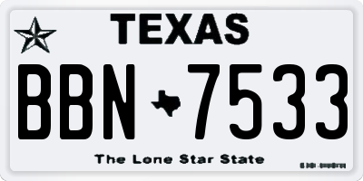 TX license plate BBN7533