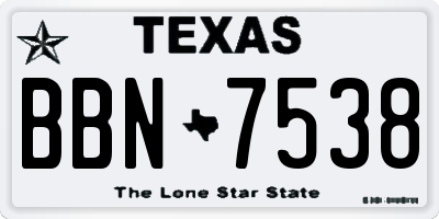 TX license plate BBN7538