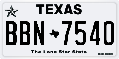 TX license plate BBN7540