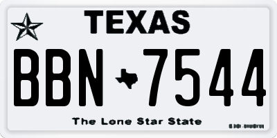 TX license plate BBN7544