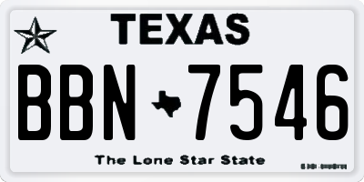 TX license plate BBN7546