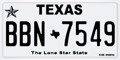 TX license plate BBN7549