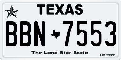 TX license plate BBN7553