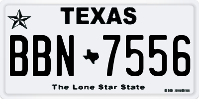 TX license plate BBN7556
