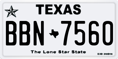 TX license plate BBN7560